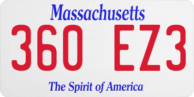 MA license plate 360EZ3