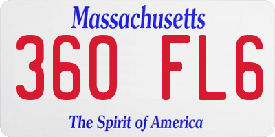 MA license plate 360FL6
