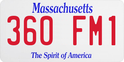 MA license plate 360FM1