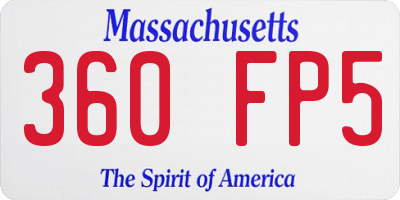 MA license plate 360FP5