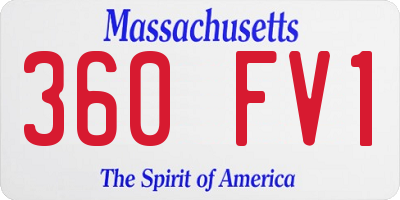 MA license plate 360FV1