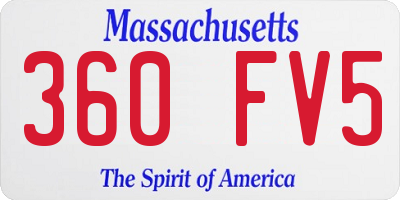 MA license plate 360FV5