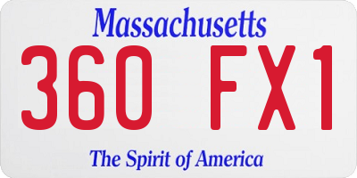 MA license plate 360FX1