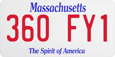 MA license plate 360FY1