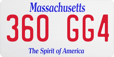 MA license plate 360GG4