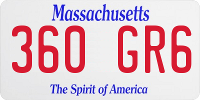 MA license plate 360GR6