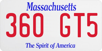 MA license plate 360GT5