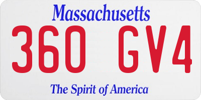 MA license plate 360GV4