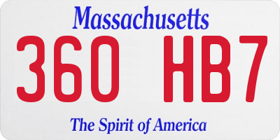 MA license plate 360HB7