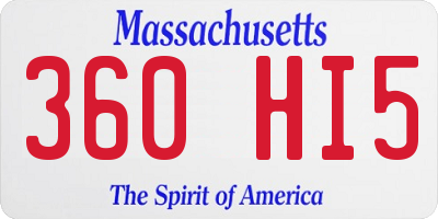 MA license plate 360HI5