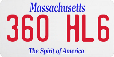 MA license plate 360HL6