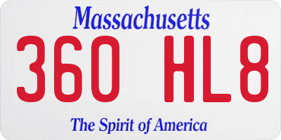 MA license plate 360HL8