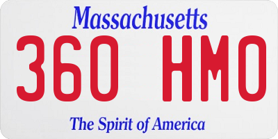 MA license plate 360HM0