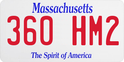 MA license plate 360HM2