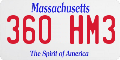 MA license plate 360HM3