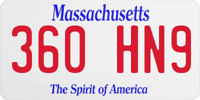 MA license plate 360HN9