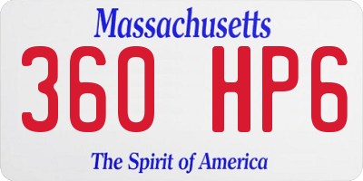 MA license plate 360HP6