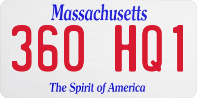 MA license plate 360HQ1