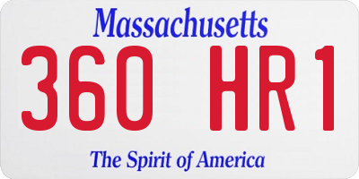 MA license plate 360HR1