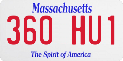 MA license plate 360HU1