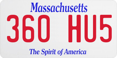MA license plate 360HU5