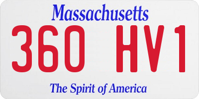 MA license plate 360HV1