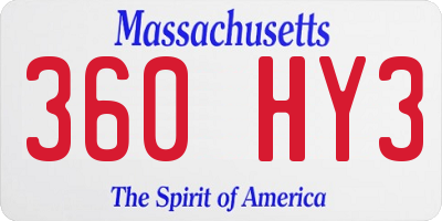 MA license plate 360HY3