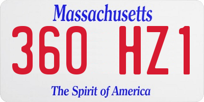 MA license plate 360HZ1