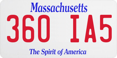 MA license plate 360IA5