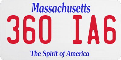 MA license plate 360IA6