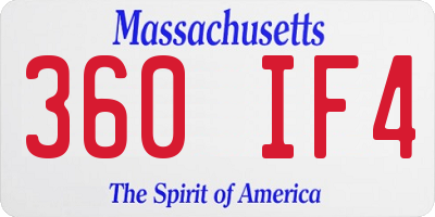 MA license plate 360IF4