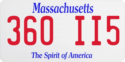 MA license plate 360II5