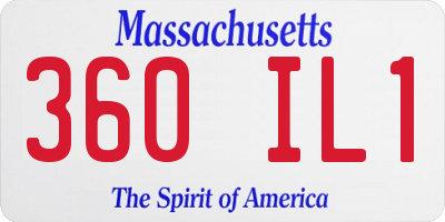 MA license plate 360IL1