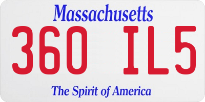 MA license plate 360IL5