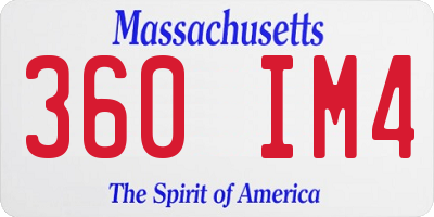 MA license plate 360IM4
