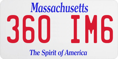MA license plate 360IM6