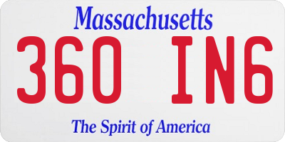 MA license plate 360IN6