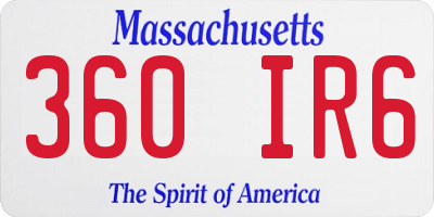 MA license plate 360IR6