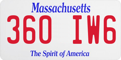 MA license plate 360IW6