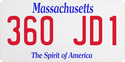 MA license plate 360JD1