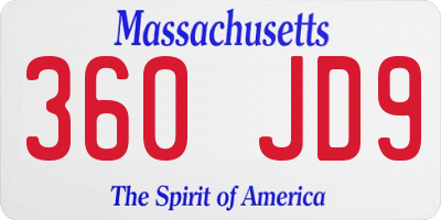 MA license plate 360JD9