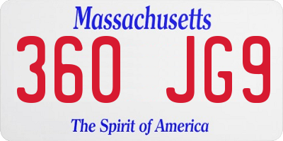 MA license plate 360JG9