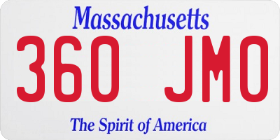 MA license plate 360JM0