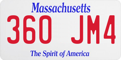 MA license plate 360JM4