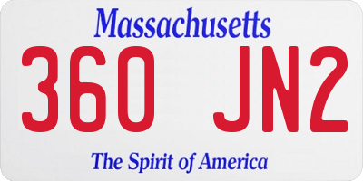 MA license plate 360JN2