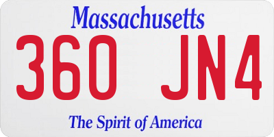 MA license plate 360JN4