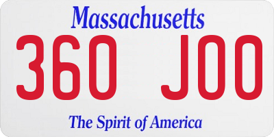 MA license plate 360JO0