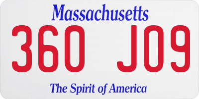 MA license plate 360JO9
