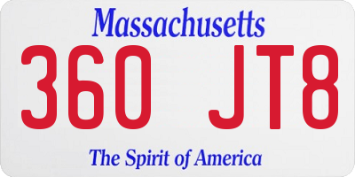 MA license plate 360JT8