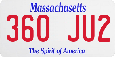 MA license plate 360JU2